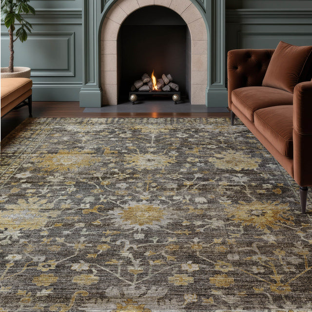 Dalyn Aristo AR2 Charcoal Rug shown in a room