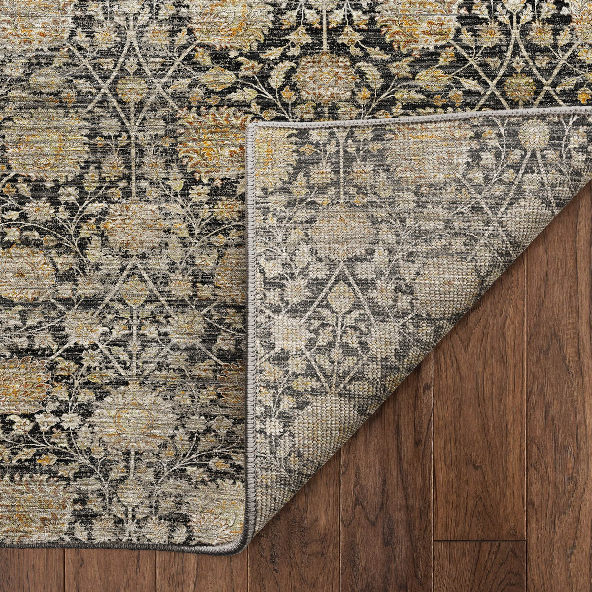 Dalyn Aristo AR3 Black Rug backing detail