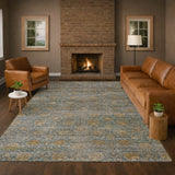 Dalyn Aristo AR3 Blue Rug shown in a room