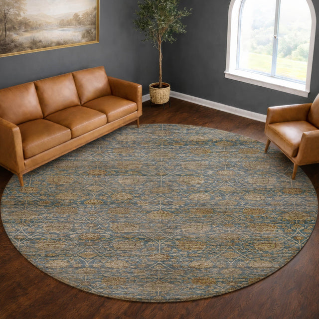 Dalyn Aristo AR3 Blue Rug shown in a room
