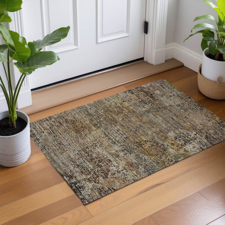 Dalyn Aristo AR4 Taupe Rug shown in a room