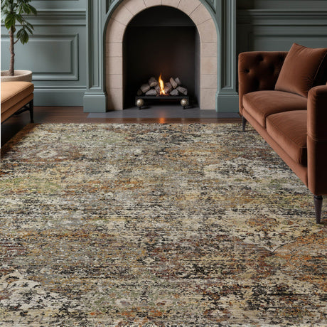 Dalyn Aristo AR4 Taupe Rug shown in a room