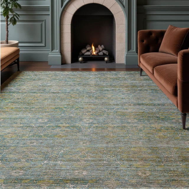 Dalyn Aristo AR5 Teal Rug shown in a room