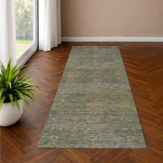 Dalyn Aristo AR5 Teal Rug shown in a room