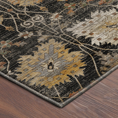 Dalyn Aristo AR6 Black Rug corner detail