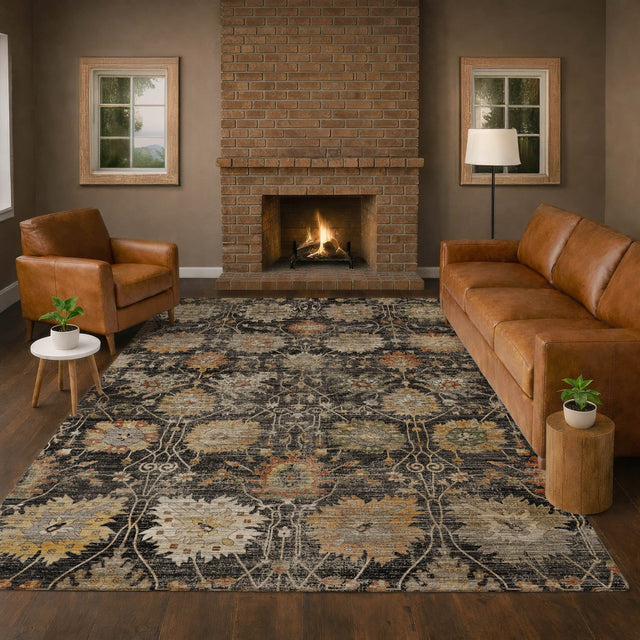 Dalyn Aristo AR6 Black Rug shown in a room