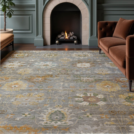 Dalyn Aristo AR6 Gray Rug shown in a room