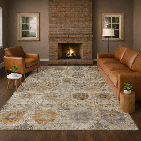 Dalyn Aristo AR6 Ivory Rug shown in a room