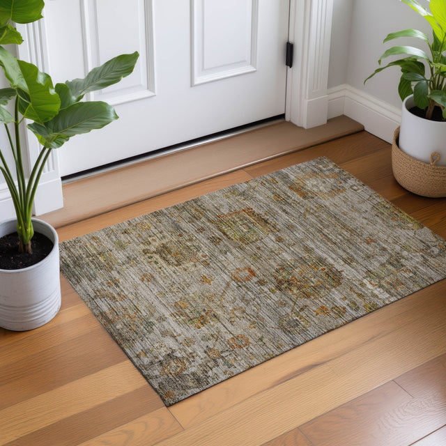Dalyn Aristo AR7 Silver Rug shown in a room