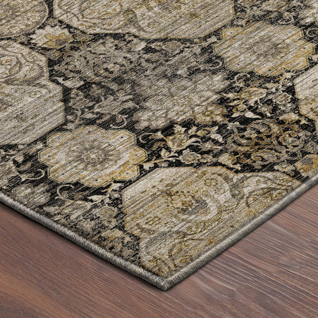 Dalyn Aristo AR8 Black Rug corner detail