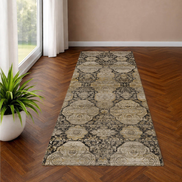 Dalyn Aristo AR8 Black Rug shown in a room