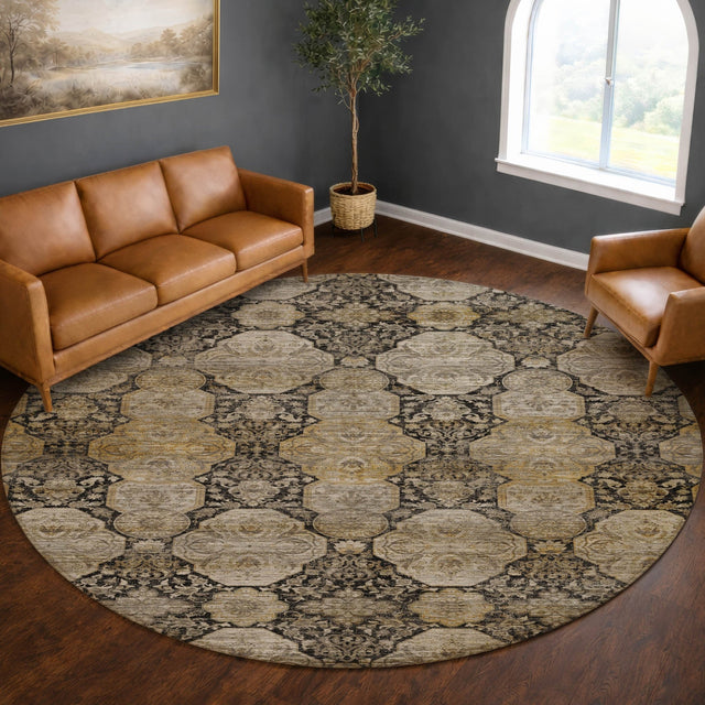 Dalyn Aristo AR8 Black Rug shown in a room