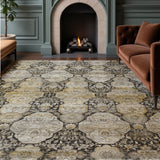 Dalyn Aristo AR8 Black Rug shown in a room