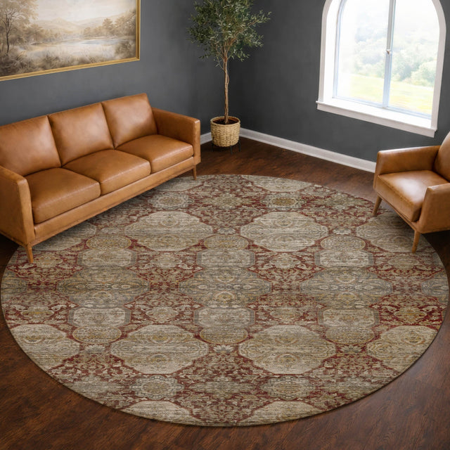 Dalyn Aristo AR8 Burgundy Rug shown in a room