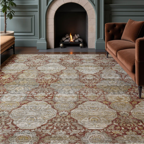 Dalyn Aristo AR8 Burgundy Rug shown in a room