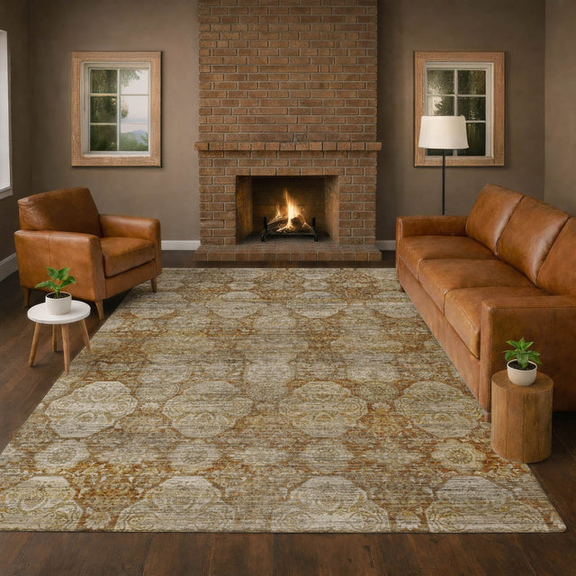 Dalyn Aristo AR8 Terracotta Rug shown in a room