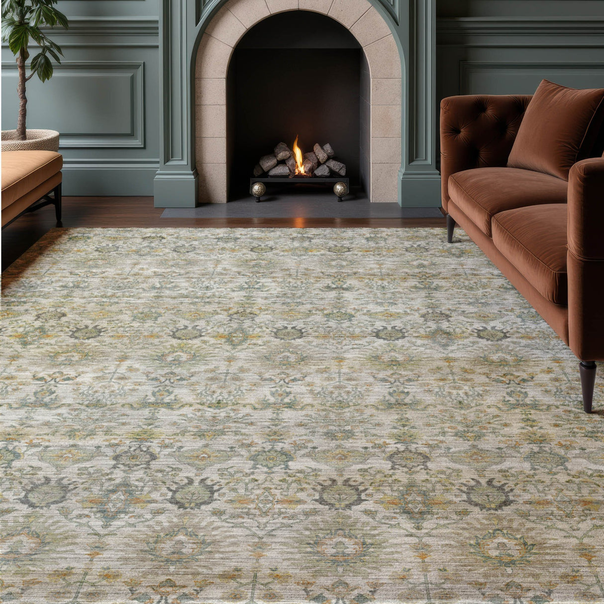 Dalyn Aristo AR9 Ivory Rug shown in a room