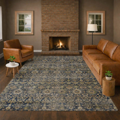 Dalyn Aristo AR9 Navy Rug shown in a room
