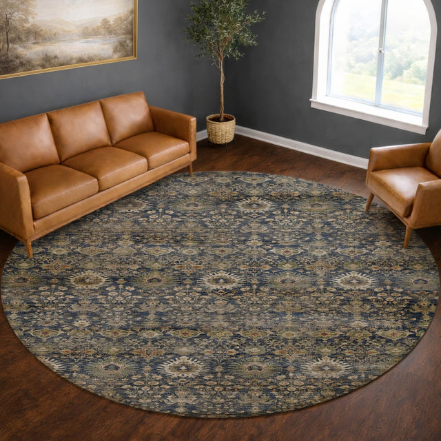Dalyn Aristo AR9 Navy Rug shown in a room