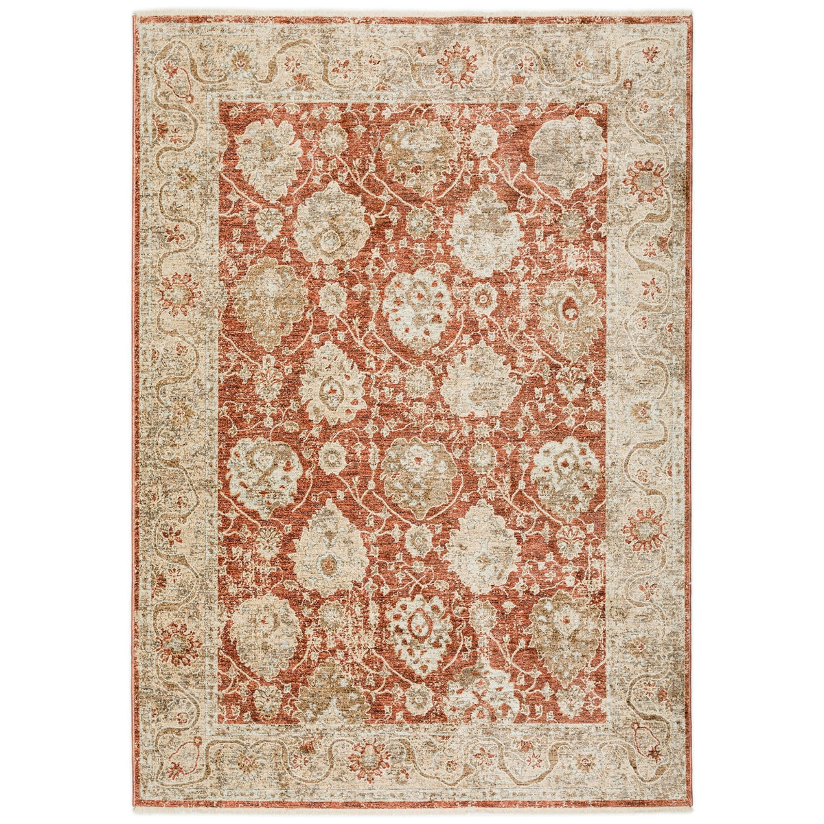 Dalyn Bergama BE6 Machine Made Traditional Red Rug