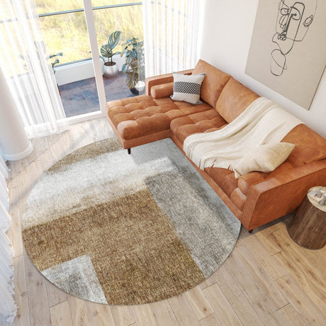 Dalyn Boca BO1 Brown Rug shown in a room