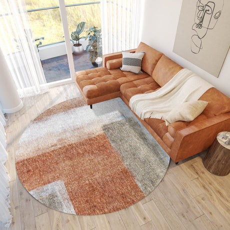 Dalyn Boca BO1 Salmon Rug shown in a room