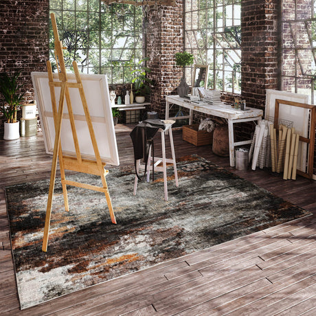 Dalyn Boca BO10 Gray Rug shown in a room