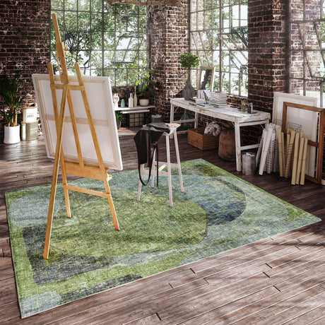 Dalyn Boca BO11 Aloe Rug shown in a room