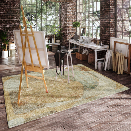 Dalyn Boca BO11 Taupe Rug shown in a room