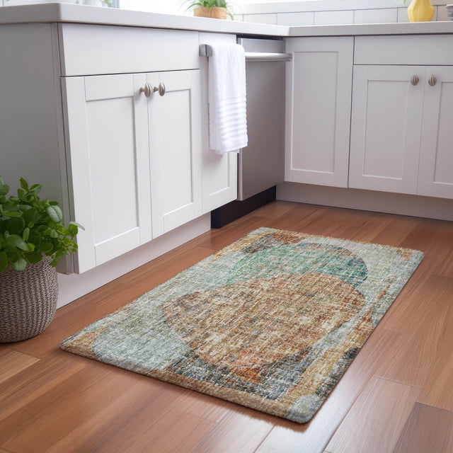 Dalyn Boca BO11 Teal Rug shown in a room