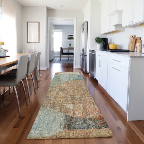 Dalyn Boca BO11 Teal Rug shown in a room