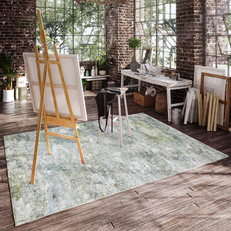 Dalyn Boca BO3 Seafoam Rug shown in a room