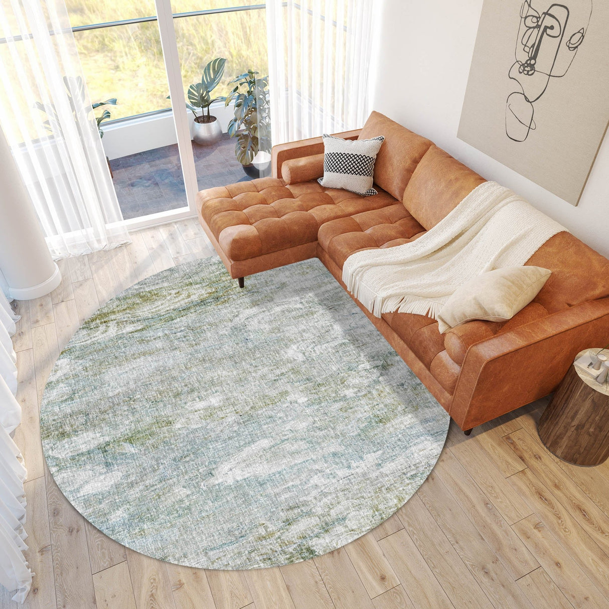 Dalyn Boca BO3 Seafoam Rug shown in a room