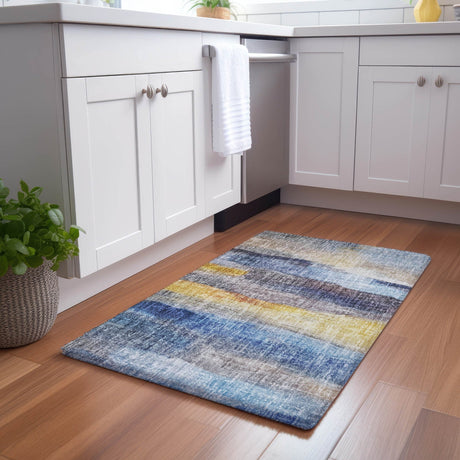 Dalyn Boca BO4 Blue Rug shown in a room