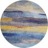 Dalyn Boca BO4 Blue Rug round rug