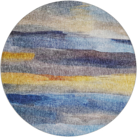 Dalyn Boca BO4 Blue Rug round rug