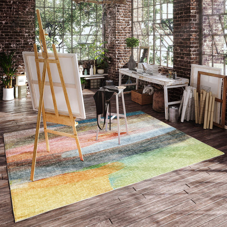 Dalyn Boca BO5 Salmon Rug shown in a room