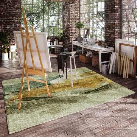 Dalyn Boca BO6 Aloe Rug shown in a room