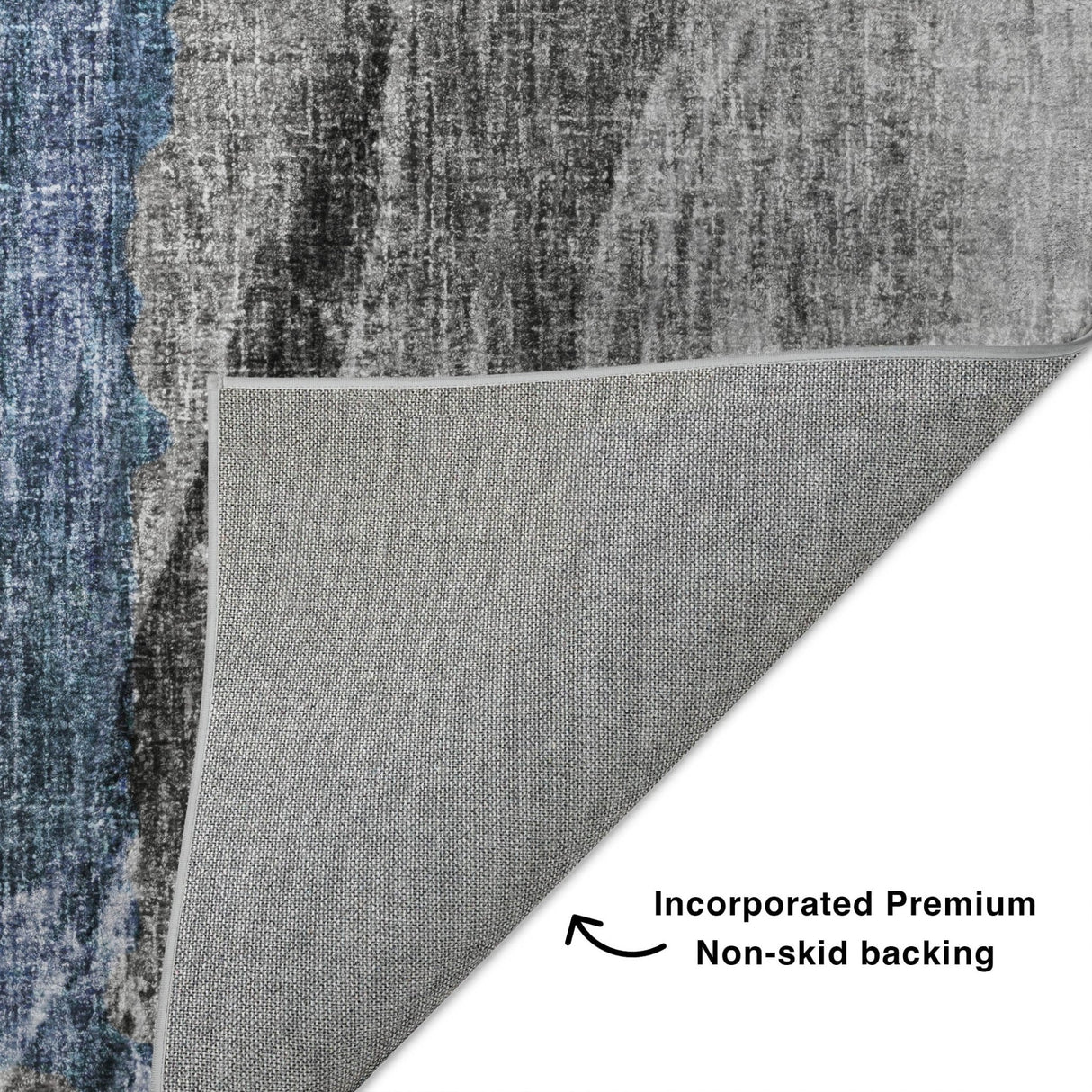 Dalyn Boca BO6 Pewter Rug backing detail