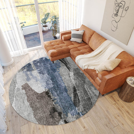 Dalyn Boca BO6 Pewter Rug shown in a room