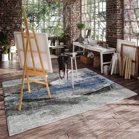 Dalyn Boca BO6 Pewter Rug shown in a room