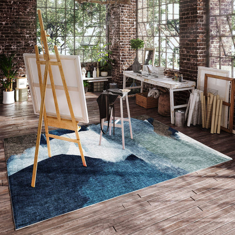 Dalyn Boca BO7 Denim Rug shown in a room