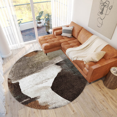 Dalyn Boca BO7 Taupe Rug shown in a room