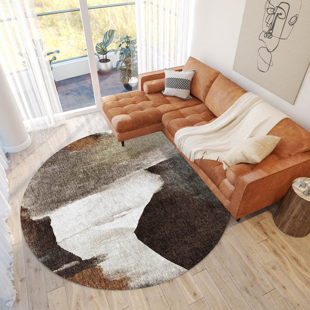 Dalyn Boca BO7 Taupe Rug shown in a room