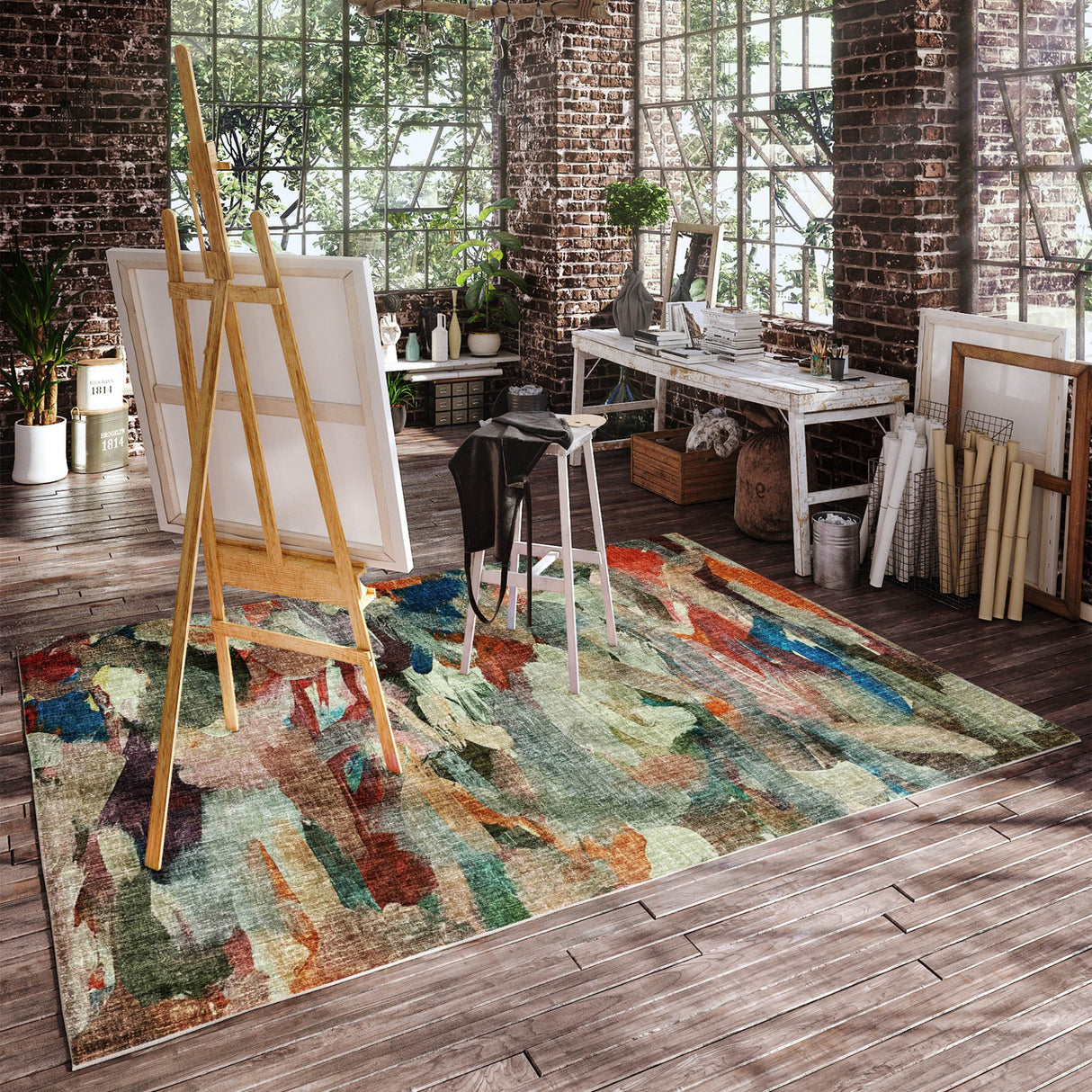 Dalyn Boca BO8 Paprika Rug shown in a room