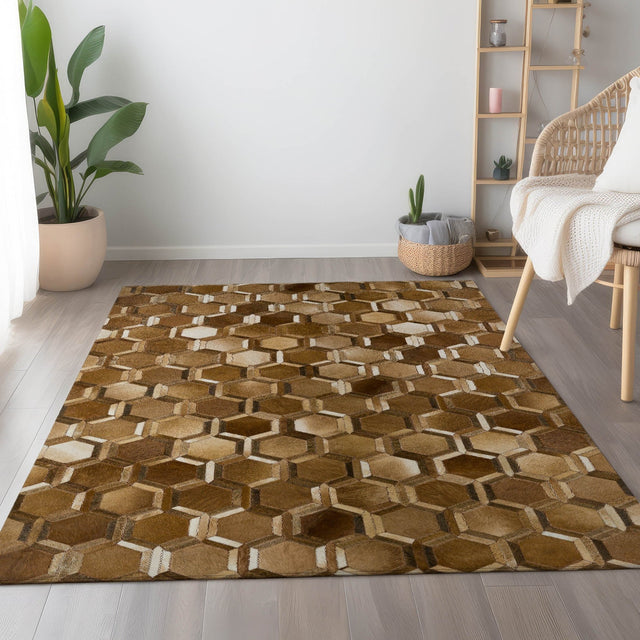 Dalyn Bozeman BM1 Brown Rug shown in a room