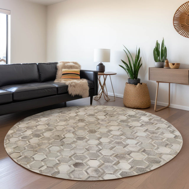 Dalyn Bozeman BM1 Gray Rug shown in a room