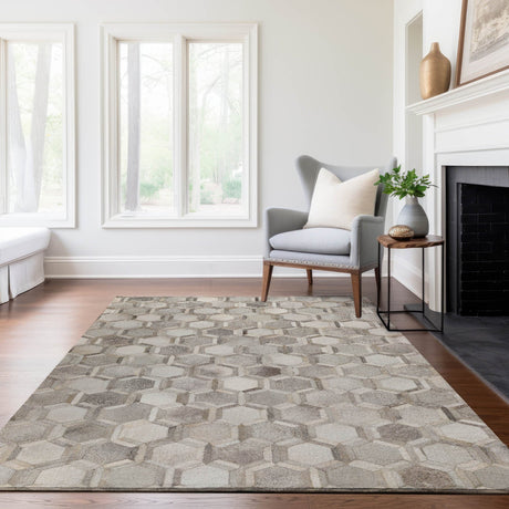 Dalyn Bozeman BM1 Gray Rug shown in a room