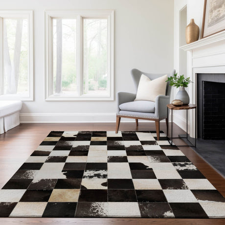 Dalyn Bozeman BM10 Black Rug shown in a room