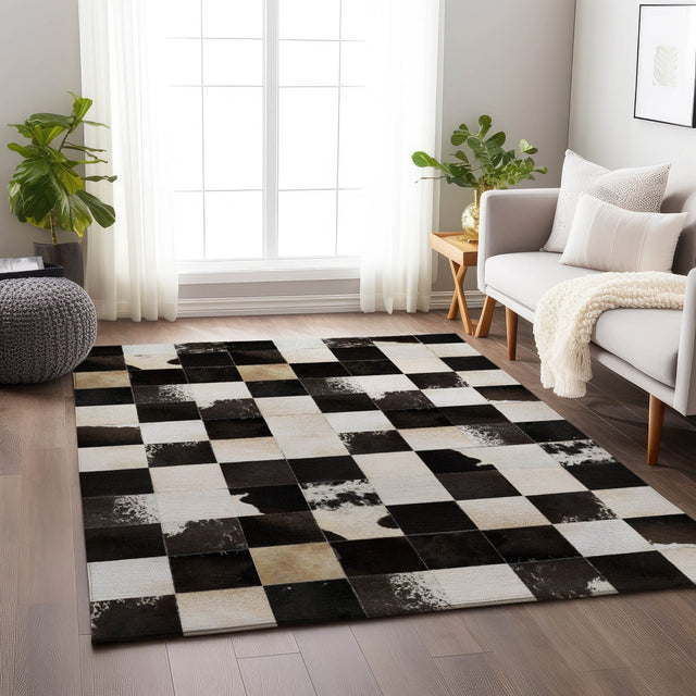 Dalyn Bozeman BM10 Black Rug shown in a room